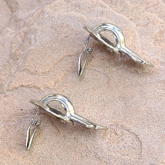 Vintage Patent 1967965 Eugene Morehouse Sterling Silver Art Deco ClipOn Earrings - Picture 3 of 6
